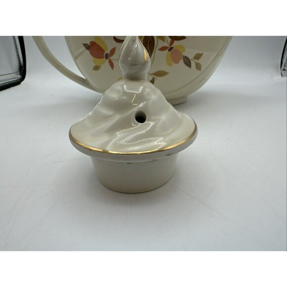 Aladdin Tea Pot Hall Autumn Leaf with Lid and Infuser Vintage MCM - Picture 11 of 15